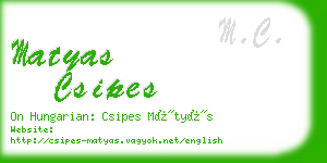 matyas csipes business card